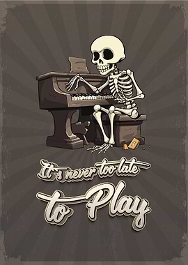 Skull Playing Piano