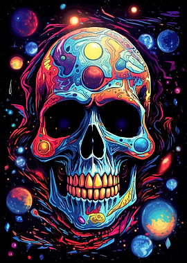 Space Psychedelic Skull