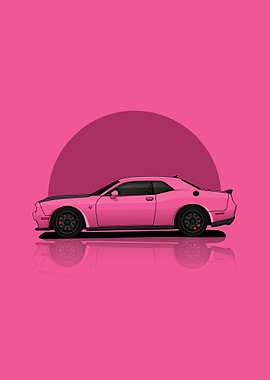 Car Dodge Challenger Pink