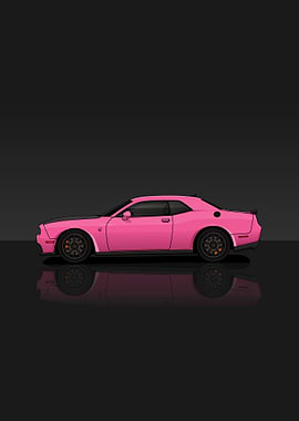 Pink Car Dodge Challenger