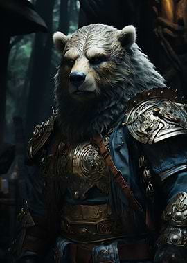 Bear warrior dense forest