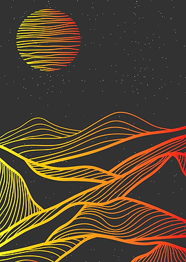 Japanese mountain vector