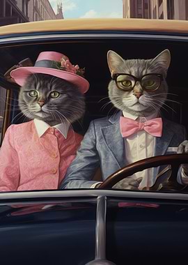 Elegant Cat Couple