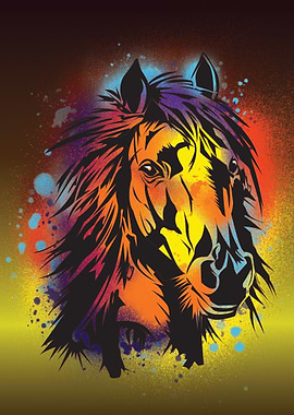Horse head colorful