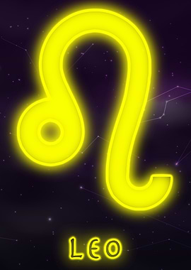 Leo Neon Tarot Art