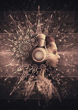 Mandala Headphone Girl