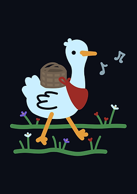 Duck going for a picnic