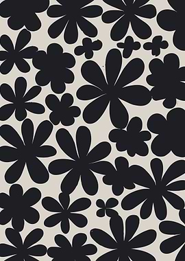 Black Flowers Pattern