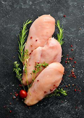 Raw chicken fillet