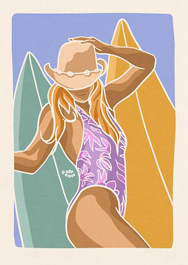Bikini surf girl