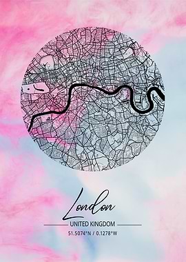 London Beta Watercolor Map