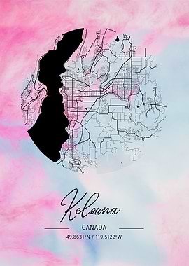 Kelowna Beta WatercolorMap