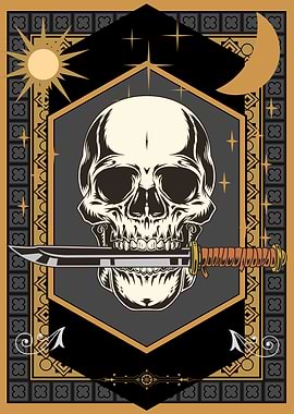 SKULL KNIFE CARD