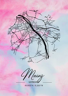 Mainz Beta Watercolor Map