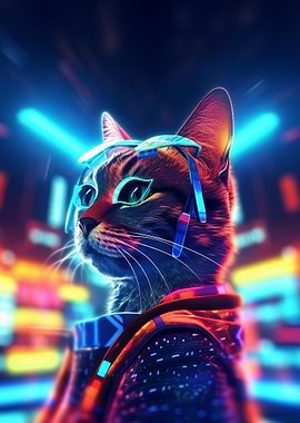 Futuristic Disco Cat