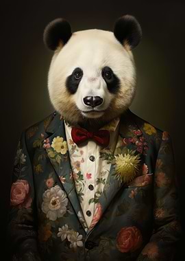 Panda in Boho Suit
