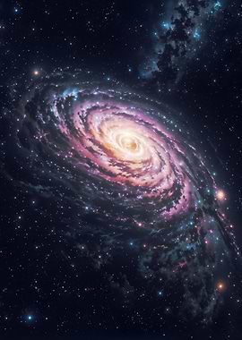Spiral galaxy in the space