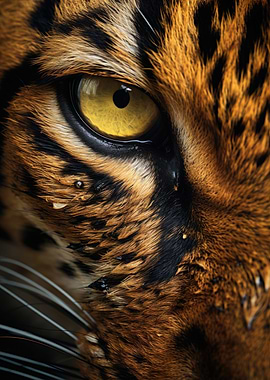 Tiger Eye Close Up Shot