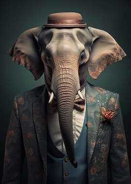 Elephant in Boho Suit