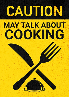 CAUTION COOKING FORK