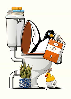 Penguin trying to Toilet