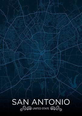 San Antonio Maps Art