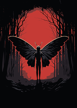 Mothman Cryptid Vector Art
