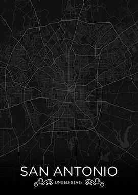 San Antonio Maps Art