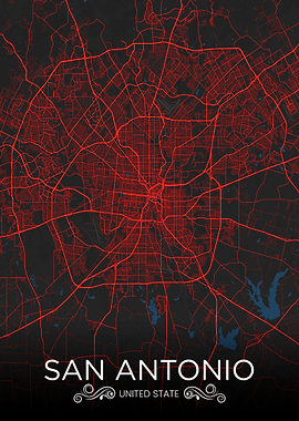 San Antonio Maps Art