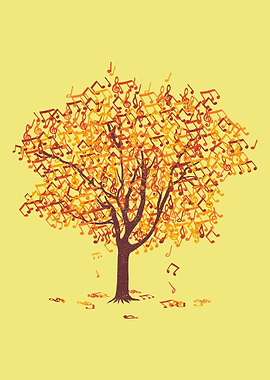 Musical tree music notes