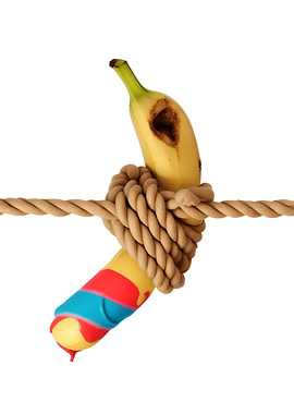 Banana ice cream rope melt