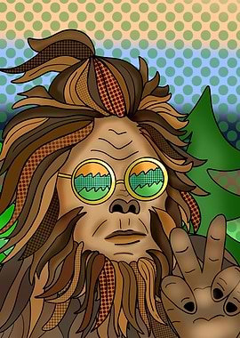 Peace Sign Bigfoot