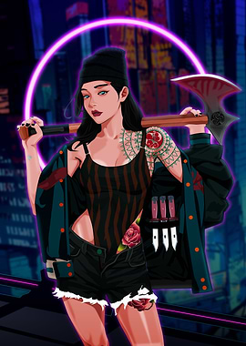 anime cyberpunk girl