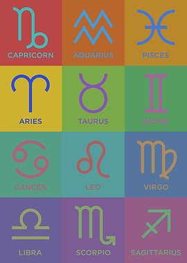 Zodiac Signs Abstract Pop