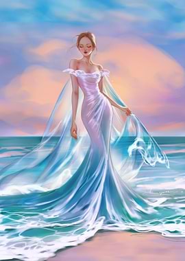 Ocean Dress painting