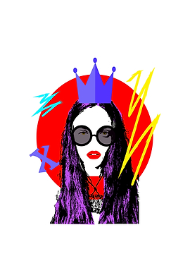 Queen with crown and sungl