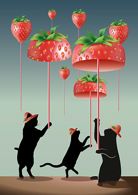 Cats and Strawberries
