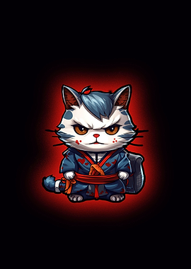 cat samurai japan