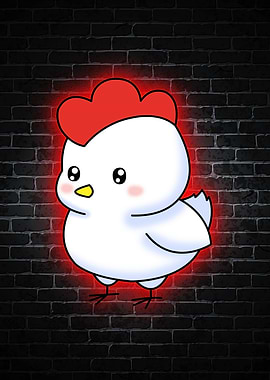 chicken cute neon