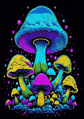 BLACK LIGHT MUSHROOMS