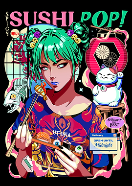 Sushi Pop Girl Anime Food
