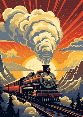 Art Deco Steam Train