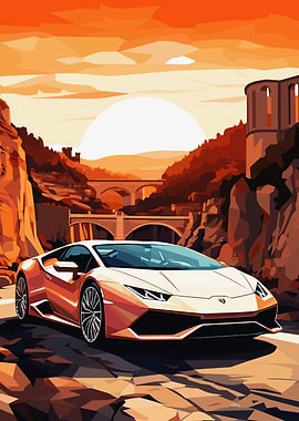Lamborghini Huracan Sunset