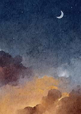 Night Sky Watercolor