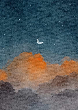 Night Sky Watercolor