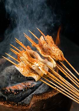 Cook Grilling and Food