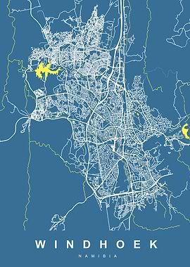 MAP WINDHOEK NAMIBIA