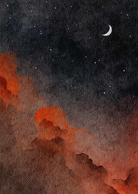 Night Sky Watercolor