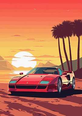 Classic Red Ferrari F40