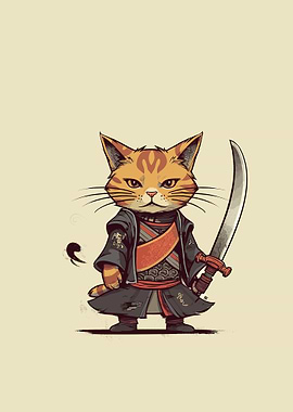 cat samurai japan
